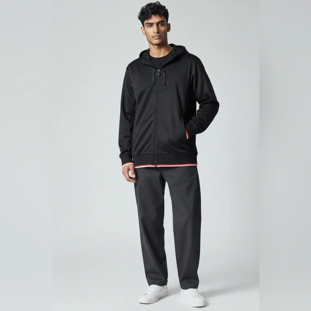 The North Face Men’s Medium Full Zip Hoodie Jacket Black Fleece Lined